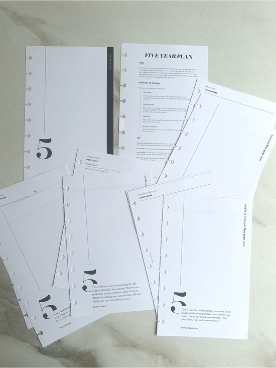 Cloth & Paper Other - Cloth & paper half letter 5 year planner inserts